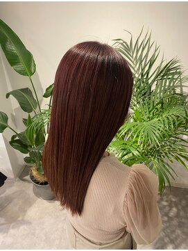 キミトヘアデザインアンドスパ(Kimito Hair design&spa) 艶カラー/30代/ボルドー/くびれ