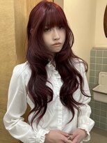 キブンスタンド(KIBUN stand)&nbsp;ボルドー/ブリーチなしカラー/レイヤーカット/前髪カット