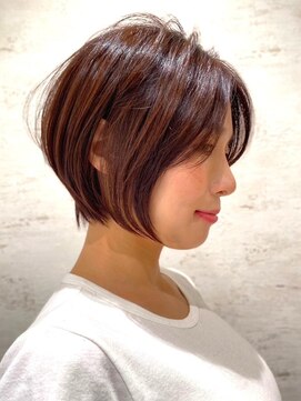 艶髪丸みショート×傷めない白髪染め