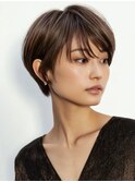 40代からの大人ショート×明るい白髪染めで若見えカラー
