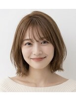 ヘアーエボリューション&nbsp;ヘーゼルベージュの外ハネレイヤーボブ