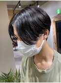 ニュアンスパーマセンターパートコンマヘアツーブロック