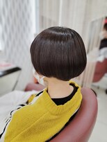クオリス 赤塚店(QUALIS) 大人可愛い20代30代40代黒髪前下がりショートボブ丸みショート◎