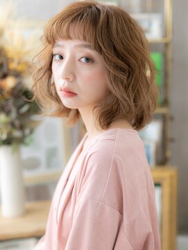 カバーヘア イヴ 戸頭店(COVER HAIR EVE) オン眉大人かわいいゆるふわ巻き小顔ボブディa戸頭20代30代40代