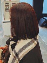 ミュラ(mulah)&nbsp;ブリーチなし透明感カラーレッドブラウン＊ミディアムボブ