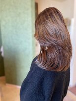 ヘアメイク ミチ 富田店(HAIRMAKE MICHI)&nbsp;【MICHI 富田店　古作蓮】レイヤーカット　艶感　ベージュ