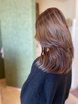 ヘアメイク ミチ 富田店(HAIRMAKE MICHI) 【MICHI 富田店 古作蓮】レイヤーカット 艶感 ベージュ