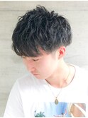 王道メンズショート☆無造作ツイストパーマセンターパート