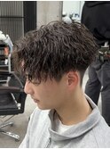 ツイスパセンターパートパーマ/メンズ/刈り上げ/眉毛/ツイスト