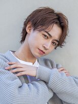 小久保styleフェザーパーマグレーブルーカラー刈り上げショート