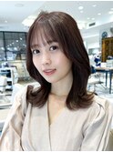 まとまるくびれヘア小顔顔まわりバング/ラベンダーブラウン新宿