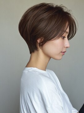 小顔ショート似合わせカット/ダークアッシュ/大人女性/東白楽駅
