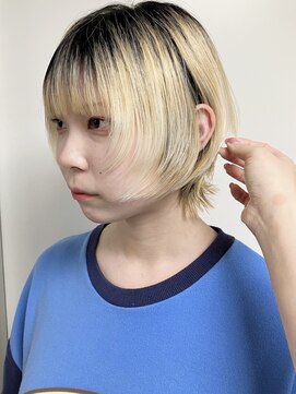 モリオフロムロンドン 原宿本店(morio from London) 【morio原宿】顔まわりレイヤーダブルカラーショートウルフ