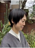 30代40代50代マッシュウルフショート似合わせ小顔カット前髪あり