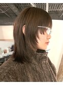 デザインカットブラウンカラー
