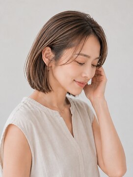 サンタフェ 岡崎店(Santa'Fe) 白髪ぼかしカラー/大人ボブ/コンパクトボブ/