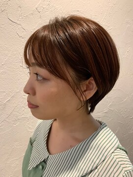 ソレイユ シンサカエ(SOLEIL SHINSAKAE) 暖色カラーの大人可愛い耳かけショートボブ☆