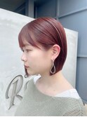 ぱつッとボブ×カシスブラウン