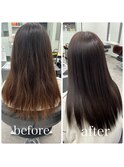 オイルカラー　艶髪　暗髪ロング　トリートメント