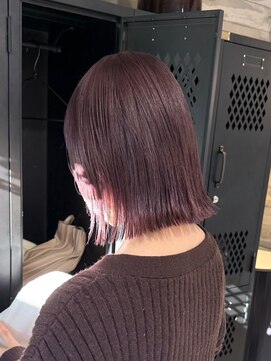 ヲタク(wotaku.) ラベンダーカラーピンクラベンダーグレージュブリーチカラーボブ