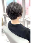 ショートバレイヤージュ【山口市美容室】【山口市ハイライト】