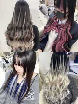 ヘイルジューシー(hail JUICY)の写真/お得な学割クーポン多数あり◎夏休みに染めなくてもカラーが楽しめる♪大胆イメチェンもお任せ♪