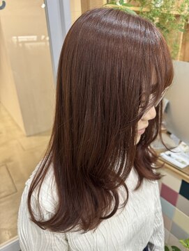 サル(saru) #ピンクオレンジ × #レイヤーカット