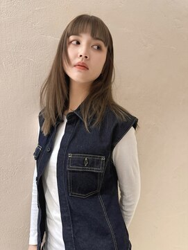 ルル 表参道(lulu.) オリーブベージュ  ダブルカラー