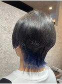 ツートンカラーウルフスタイルグレー×ブルー