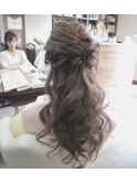 愛されゆるふわロングルーズヘアセット編み込みハーフアップ