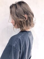 アルバム 銀座(ALBUM GINZA) アッシュベージュニュアンスボブ_フリンジウェーブ_ba294061