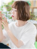 ★キャラメルベージュ大人かわいいくせ毛風ボブ20代30代40代★8