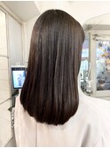美髪ツヤ感アップナチュラルストレートセミディ30代梅ヶ丘美容室