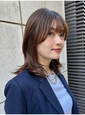 ◆ミディアムレイヤー/レイヤーカット/銀座/ワンカール/顔周り