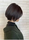 20代30代大人可愛い小顔ショートボブ前下がりショートハイライト