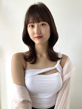 ロンドイディールバンダイ 新潟万代(Lond ideal) 前髪イメチェンアンブレラカラーウェーブパーマ風こなれミディ