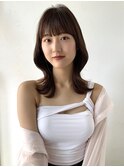 前髪イメチェンアンブレラカラーウェーブパーマ風こなれミディ