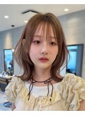 イメチェン外ハネボブ美髪ワイドバングミディアムレイヤーカット