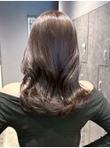美髪韓国ヘアロングくびれヘアオリーブベージュ_ba555321