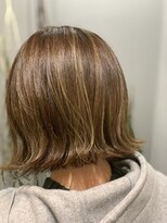 オルクドゥ(Orque deux)&nbsp;30代40代ハイライト韓国風切りっぱなし小顔ボブ髪質改善カラー