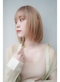 【GEEKS渋谷】ブロンドボブ/ミルクティーベージュ/秋ヘア/透明感