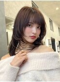 ハッシュカットミディアムレイヤーカットボブレイヤーウルフ