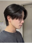 毛流れセンターパートツーブロックニュアンスパーマワックスなし