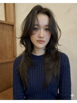 サボ 栄店(sabo)&nbsp;ダークカラー顔まわりレイヤーカットロングスタイル