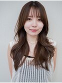 ロングレイヤー 顔周りカット 20代 髪質改善 透明感カラー