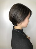 siena まるみショートｘハイライトダークグレージュ