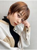 ストレートショート_耳かけウェーブパーマ_46937