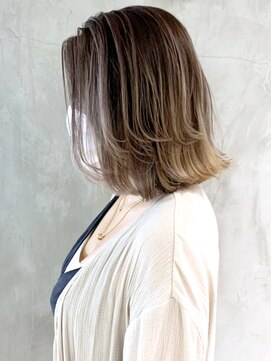 アイティー バイ アルバム 中野店(IT by ALBUM) バレイヤージュボブ_セミウェットウェーブ_ba305083