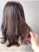 小顔セミウェットウェーブピンクベージュハイライトカラー