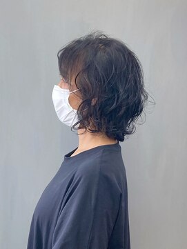 トップヘアー 総社店(TOP HAIR) ミディアムレイヤーウェーブ _ ノンジアミンカラー